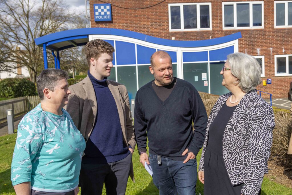 From left to right, Councillors Christine Whelan, Will Novick and Ross Trent with Police and Crime Commissioner Candidate Edna Murphy